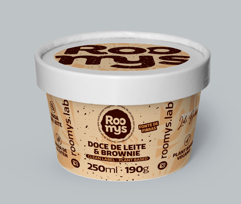 Sorvete Brownie Doce de Leite Roomys 250ml