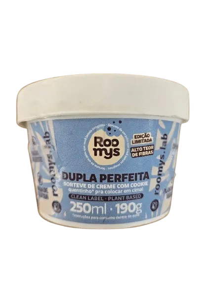 Sorvete Creme com Cookie Dupla Perfeita Roomys 250ml refrig.