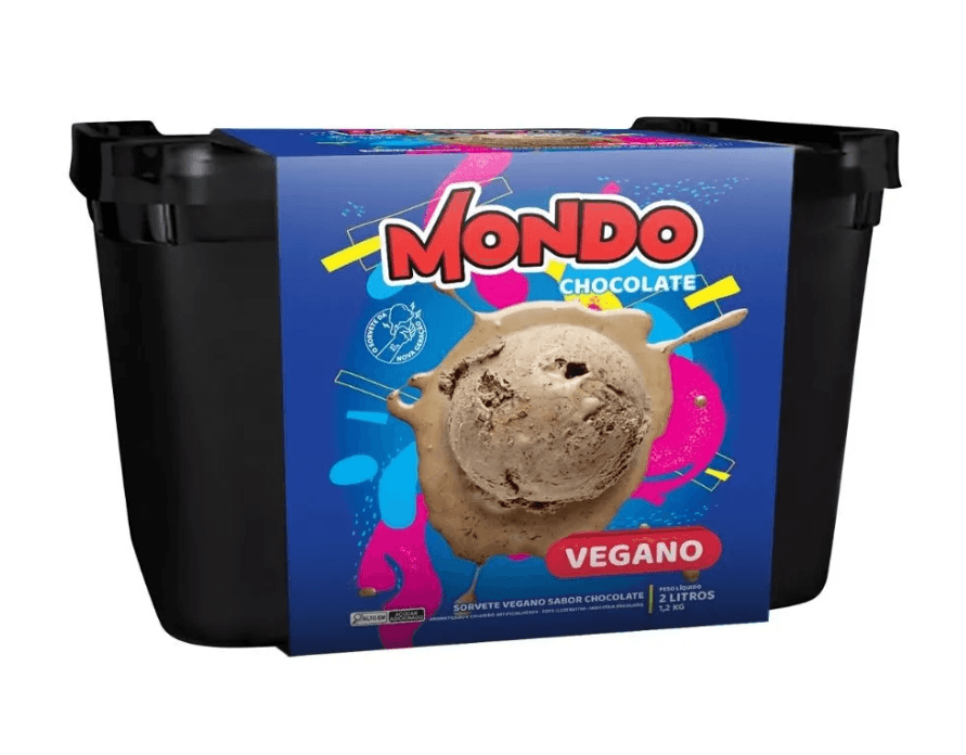 Sorvete Vegano Sabor Chocolate Mondo 2l refrig.