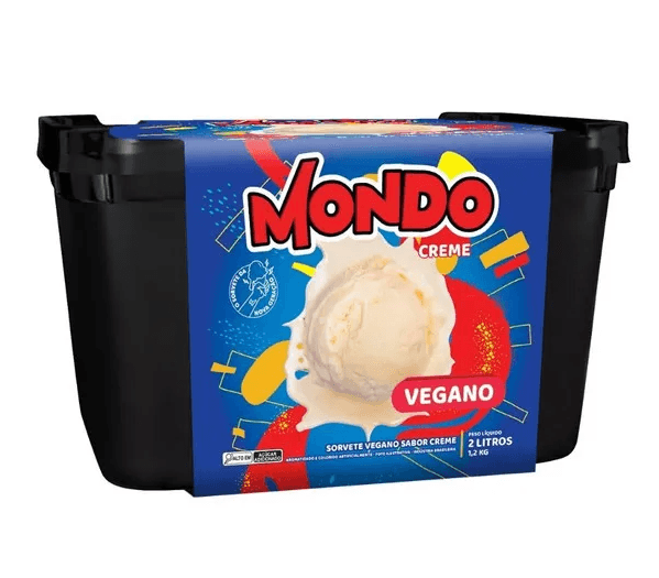Sorvete Vegano Sabor Creme Mondo 2l refrig.