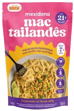 Talharim Proteico Mac Tailandês Molho Tipo Pad Thai Mexidona + Naveia 100g