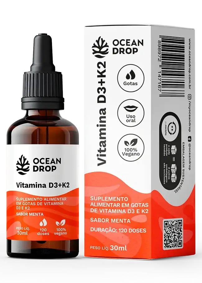 Vitamina D3 e K2 Gotas Ocean Drop 30ml