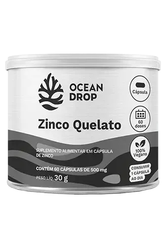 Zinco Quelato 60 Cápsulas Ocean Drop 500mg