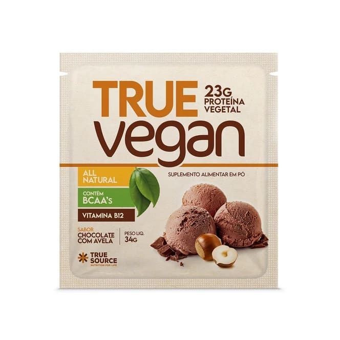 Proteína Isolada de Ervilha e Arroz Chocolate com Avelã True Vegan 34g