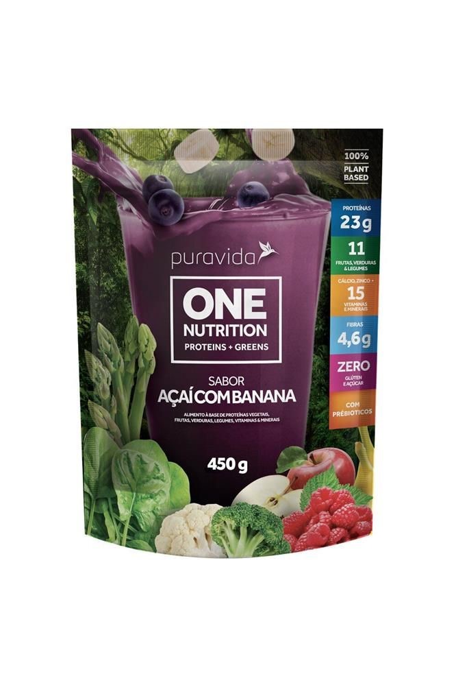 Proteina Sabor Açaí Com Banana One Nutrition Puravida 450g