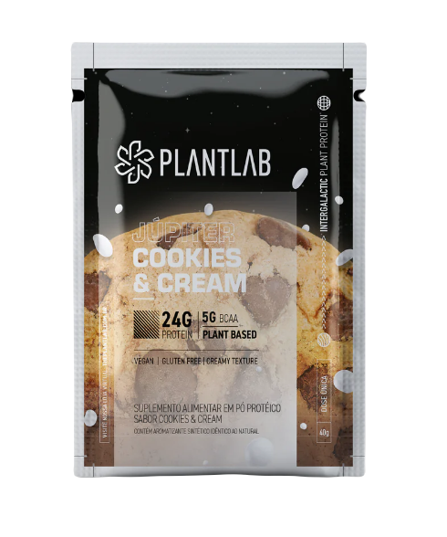 Proteína Vegetal Cremosa Cookies and Cream Sachê Plantlab 40g