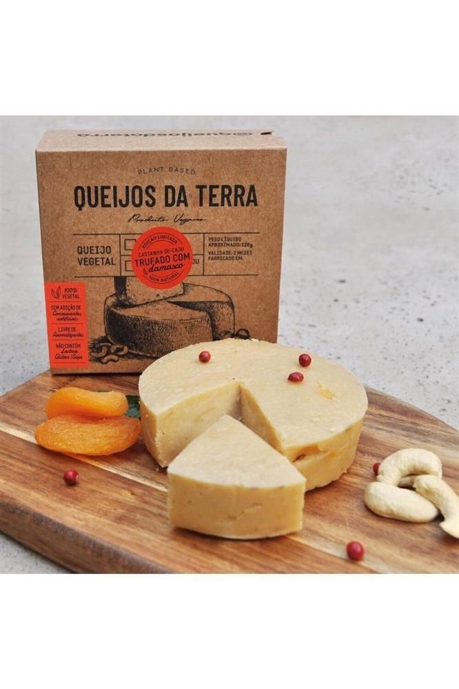 Queijo Vegetal Castanha De Caju Trufado Com Damasco  Queijos Da Terra 120g refrig.