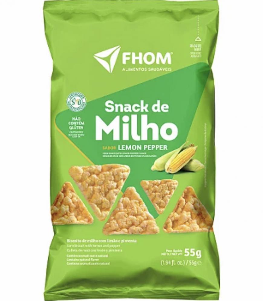 Snack de Milho Sabor Lemon Pepper Fhom 55g