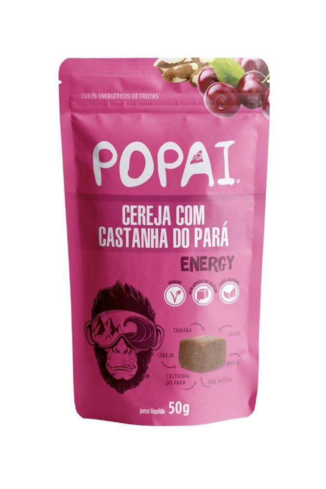 Snack Vegan Energy Sabor Cereja Com Castanha Do Pará Popai  50g