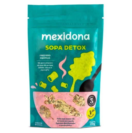 Sopa Detox com Quinoa, Couve, Espinafre e Macarrão Funcional Mexidona 130g