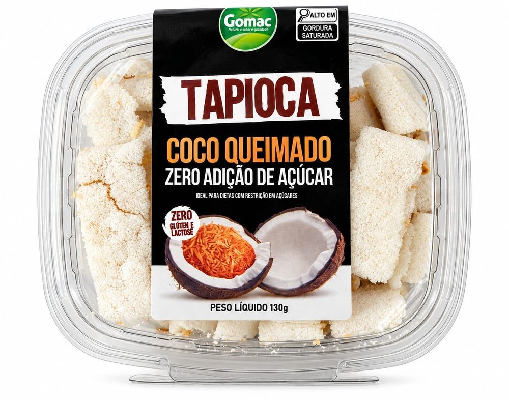 Tapioca com Coco Queimado Zero Açúcar Gomac 130g