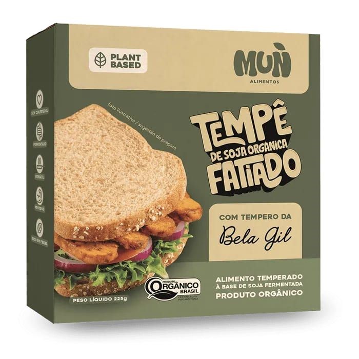 Tempê Fatiado Defumado Mun Alimentos 225g refrig.