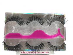 Kit Cílios Postiços 3D com 3 Pares e uma pinça - Miss Frandy