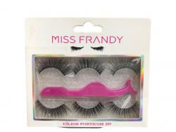 Kit Cílios Postiços 3D com 3 Pares e uma pinça - Miss Frandy