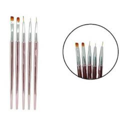 kit pincel para unhas com 5 peças