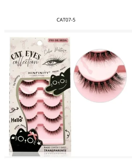 Cílios Postiço Cat Eyes Fio De Seda- Hinfinity