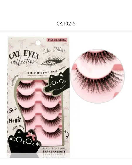 Cílios Postiço Cat Eyes Fio De Seda- Hinfinity