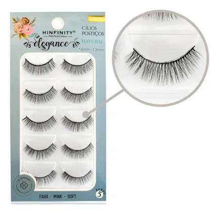 05 Pares de Cílios Postiços Natural Hinfinity Elegance