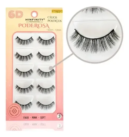 05 Pares de Cílios Postiços Natural Hinfinity Poderosa