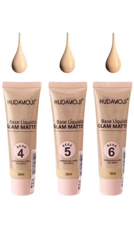 Base Líquida Glam Matte HudaMoji 30ml