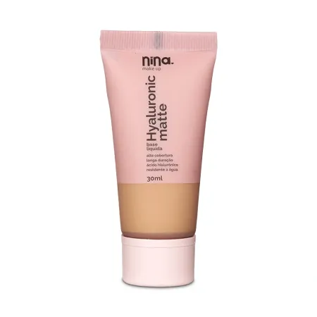 Base Líquida Hyaluronic Matte Cor 02 – Nina Makeup 30ml