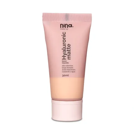 Base Líquida Hyaluronic Matte Cor 0.5 – Nina Makeup 30ml