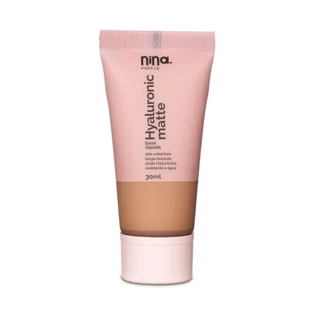 Base Líquida Hyaluronic Matte Cor 5 – Nina Makeup 30ml