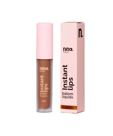 Batom Líquido Instant Lips Doce Desejo - Nina Makeup 4ml