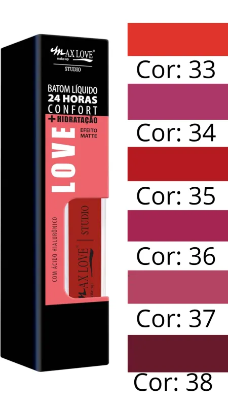 Batom Líquido Matte 24h Max Love (Cor 33-38)