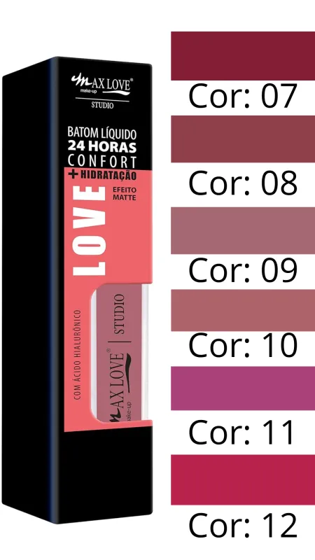 Batom Líquido Nude 24h Max Love (Cor 07-12)