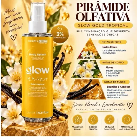 Body Splash Glow Gold Tropical- Dermachem Laboratory 100ml