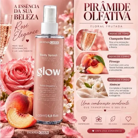 Body Splash Glow Rosé Elegante- Dermachem Laboratory 100ml