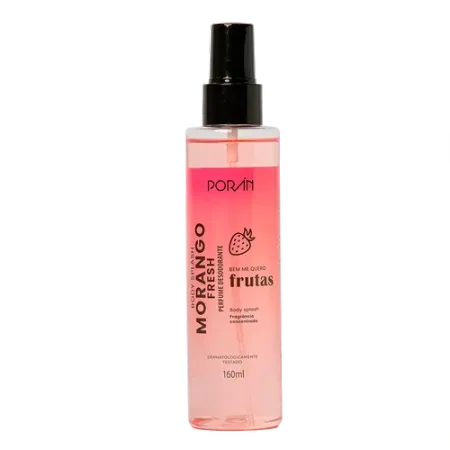 Body Splash Morango Fresh Porán Cosméticos 160ml