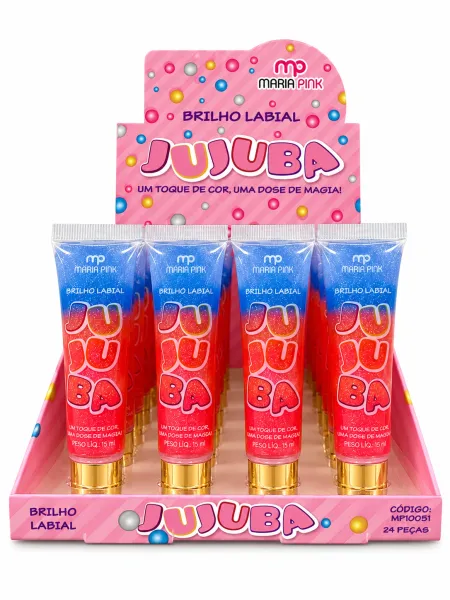 Brilho Labial JuJuba Box C/24Unid - Maria Pink 15ml