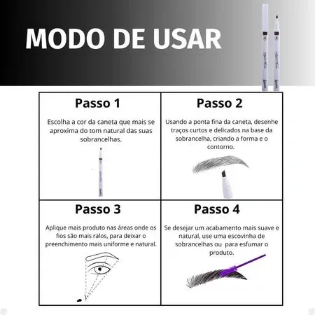 Caneta Delineadora Para Sobrancelhas Magic Brow Castanho Escuro- Luisance
