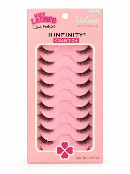 Cartela de Cílios Postiços H1022 com 10 pares cantinho Half Lashes - Hinfinity