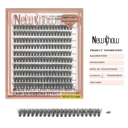 Cílios Lash Extensions Effect 40P 9-14mm- New Show