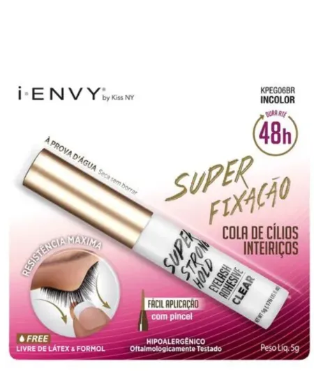 Cola para Cílios Super Fixação 48h Incolor- Kiss New York