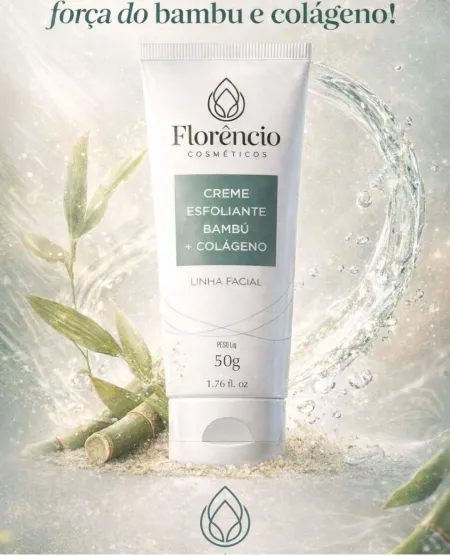 Creme Facial Esfoliante Bambú+Colágeno- Florêncio 50g
