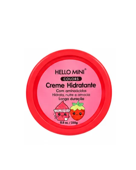 Creme Hidratante Corpo e Rosto Morango - Hello Mini 250g