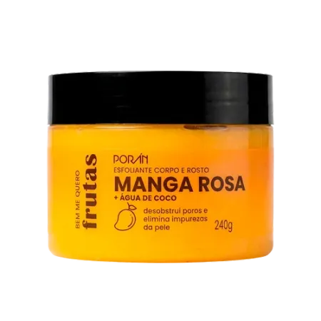 Esfoliante Manga Rosa + Água de Coco - Porán Cosméticos 240G