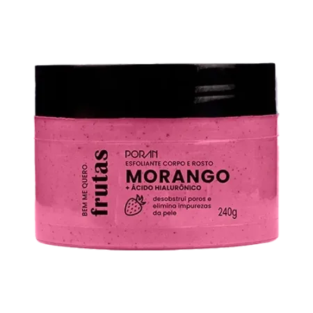 Esfoliante Morango + Ácido Hialurônico - Porán Cosméticos 240G