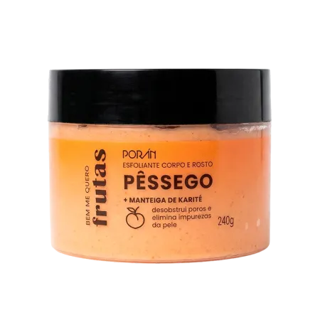 Esfoliante Pêssego + Manteiga de Karité - Porán Cosméticos 240g