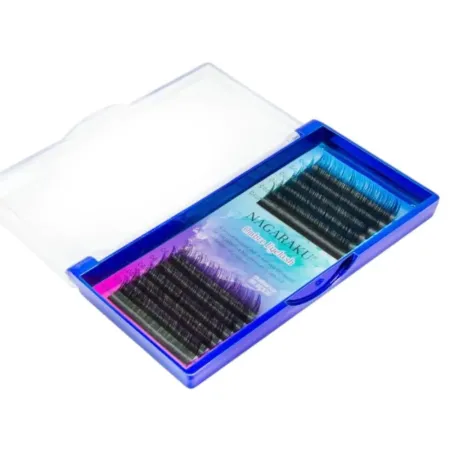 Extensão de Cílios Nagaraku Ombre Azul e Roxo 0.07D Mix