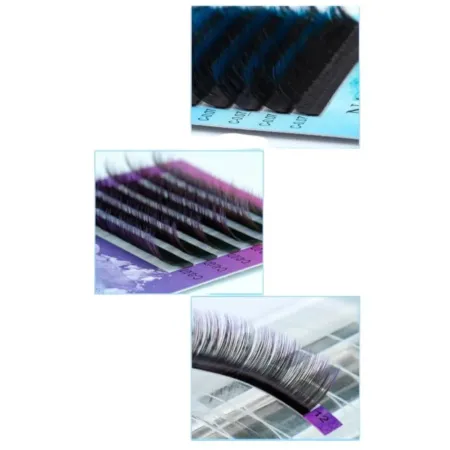 Extensão de Cílios Nagaraku Ombre Azul e Roxo 0.07D Mix