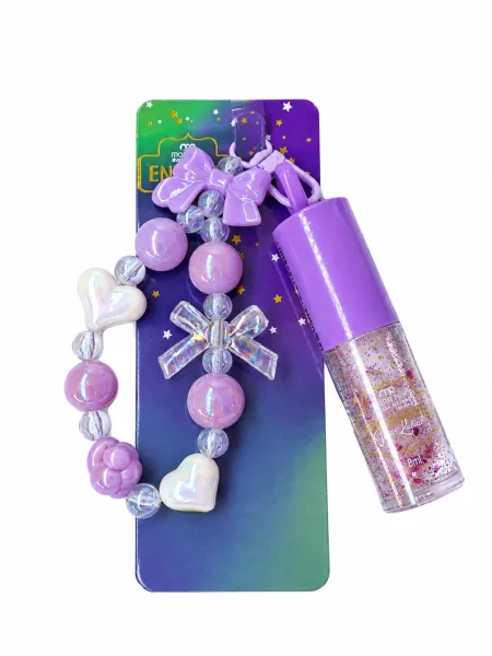 Gloss Labial Encantada Com Chaveiro- Maria Pink