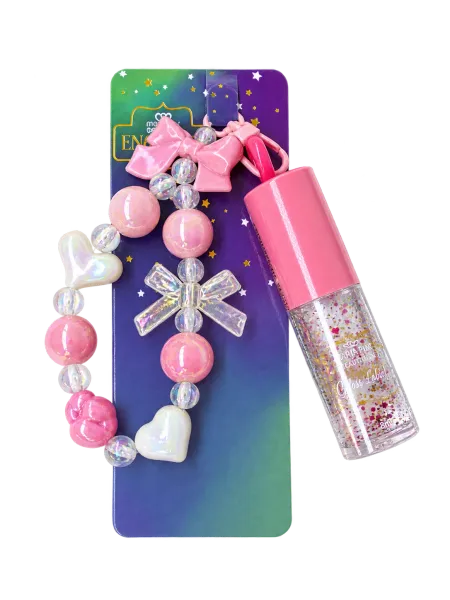 Gloss Labial Encantada Com Chaveiro- Maria Pink