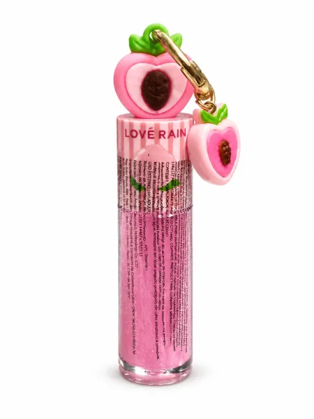 Gloss Labial Pêssego Com Chaveiro- Love Rain