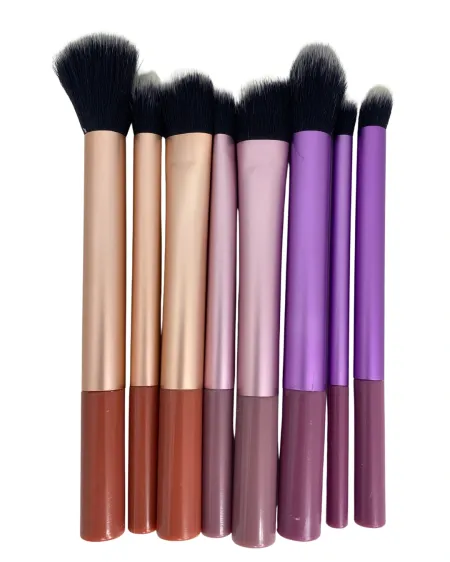 Kit com 8 Pincéis para Maquiagem – Kit de Pincéis para Rosto e Olhos