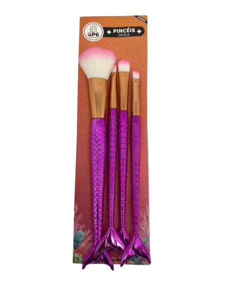 Kit Pincel Sereia 4 Peças- Pmake